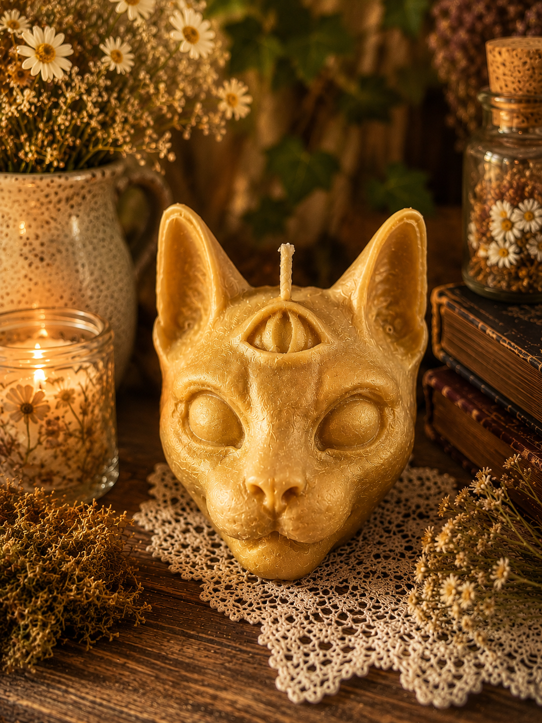 The Watcher’s Gaze - Cosmic Cat Candle