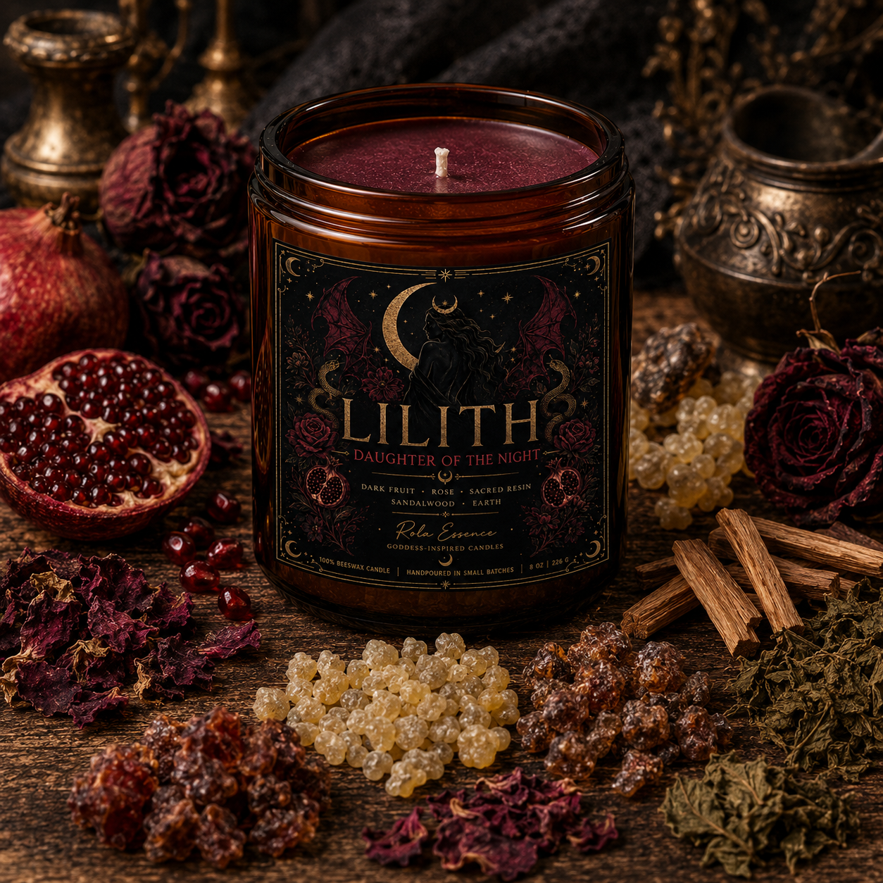 Lilith • Daughter of the Night Beeswax Candle