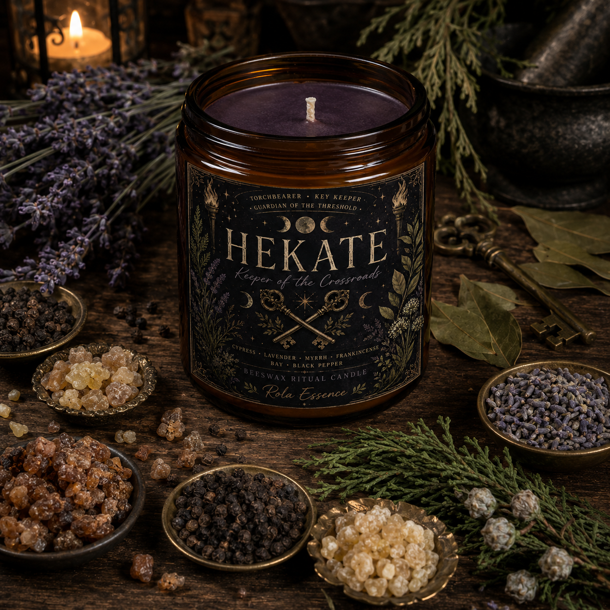 Hekate Beeswax Candle | Keeper of the Crossroads