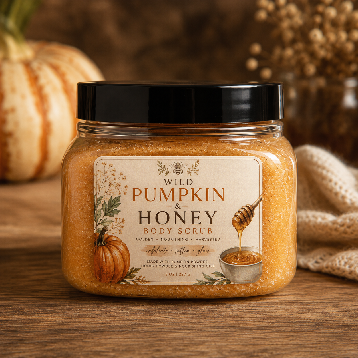 Wild Pumpkin & Honey Body Scrub - Golden • Nourishing • Harvested