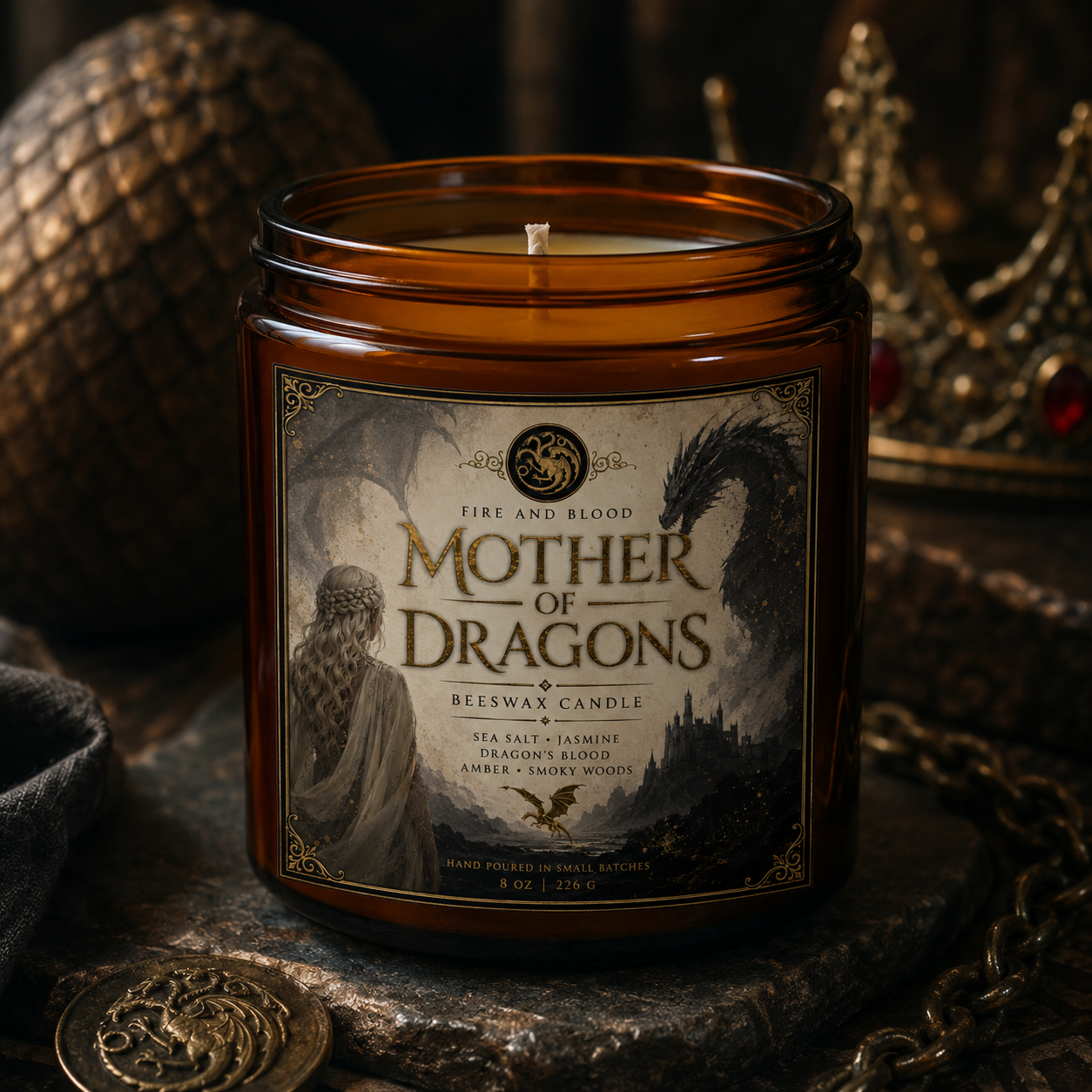 Mother of Dragons Beeswax Candle