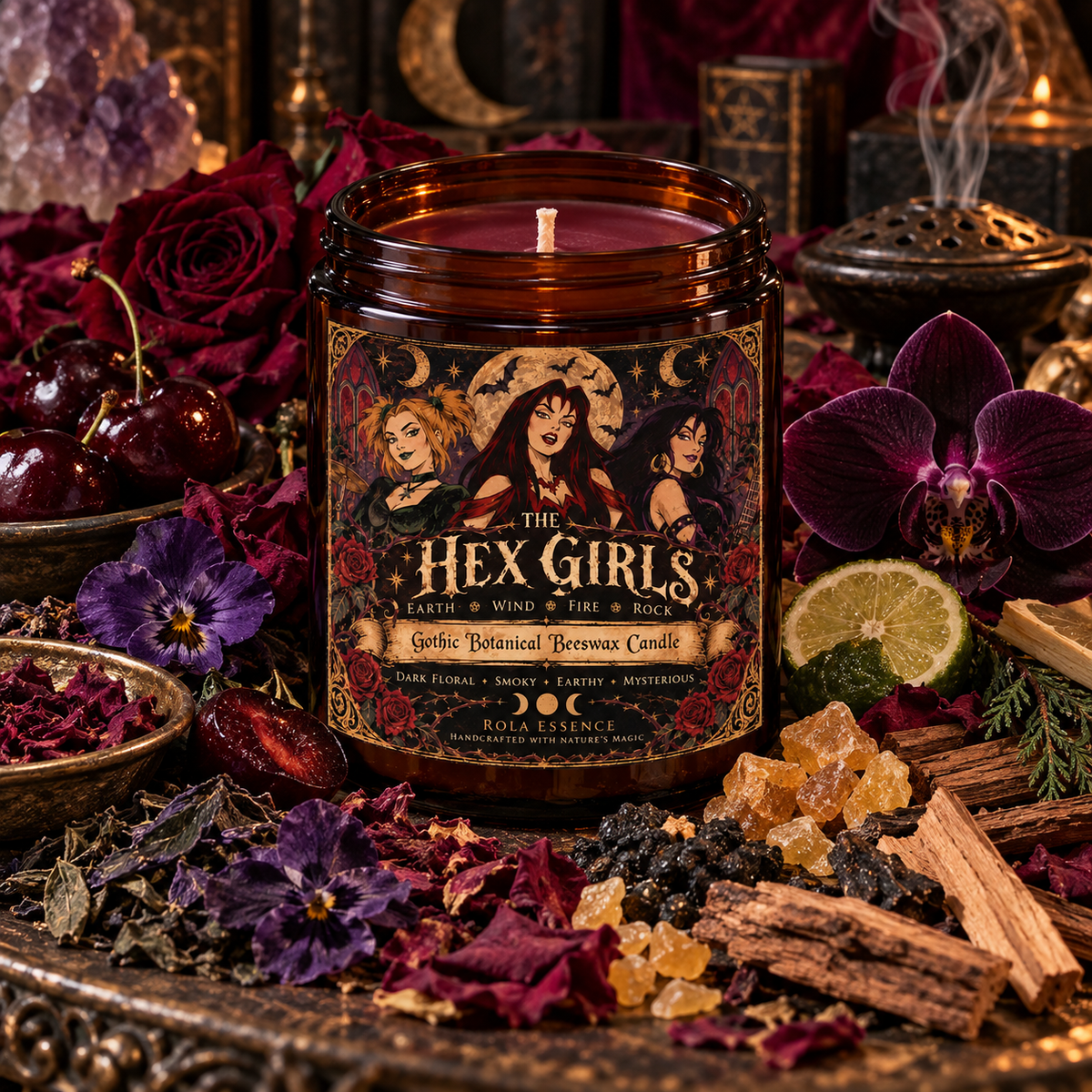 The Hex Girls | Gothic Botanical Beeswax Candle