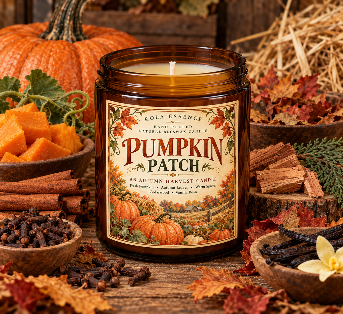 Pumpkin Patch | Autumn Harvest Beeswax Candle