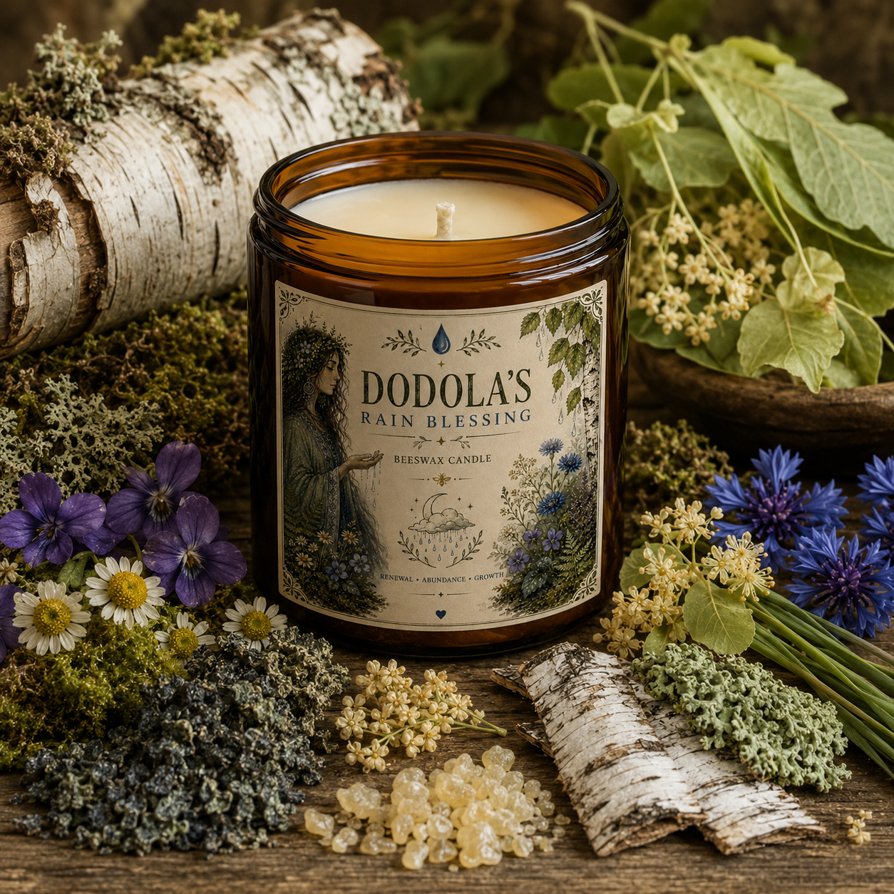 Dodola’s Rain Blessing Beeswax Candle