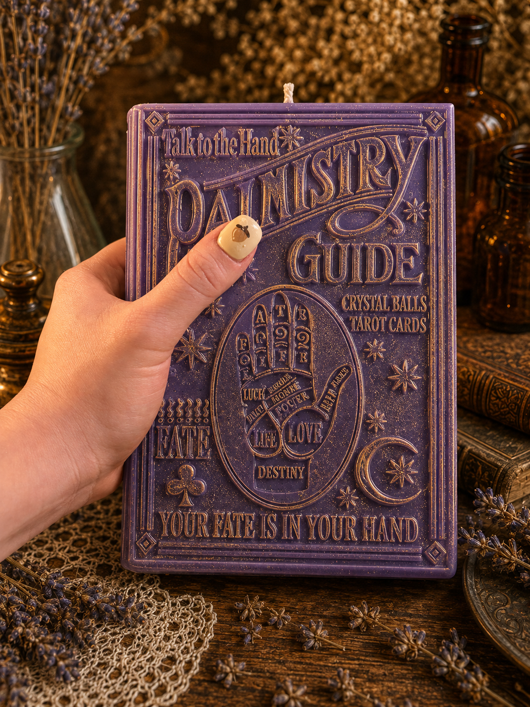 The Fortune Keeper | Palmistry Book Beeswax Candle