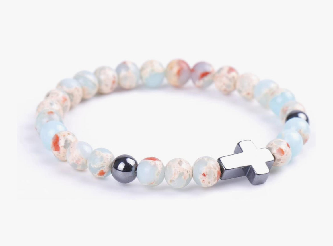 Agalmatolite Cross Prayer Beads