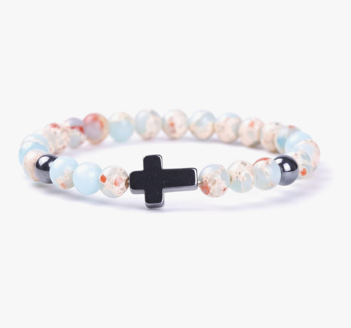 Agalmatolite Cross Prayer Beads
