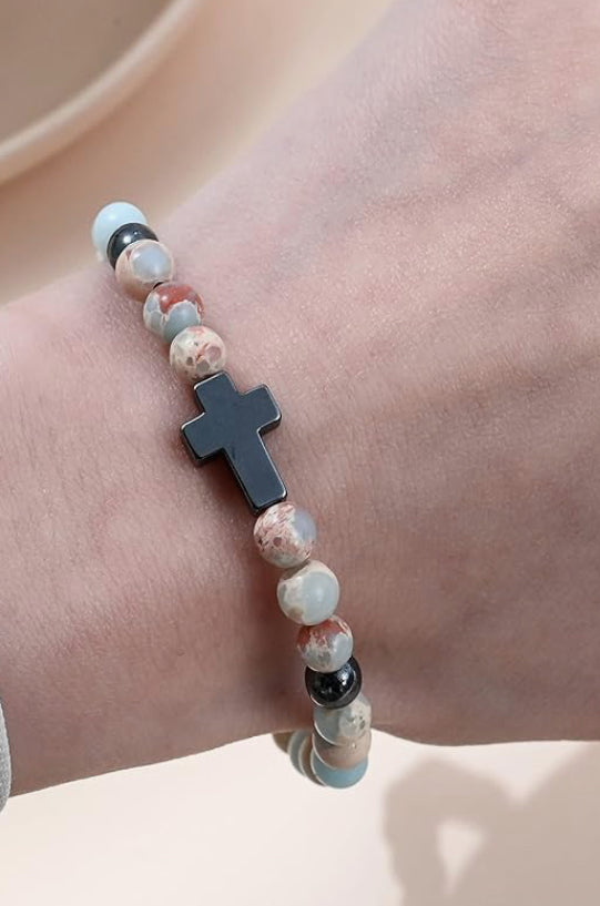 Agalmatolite Cross Prayer Beads