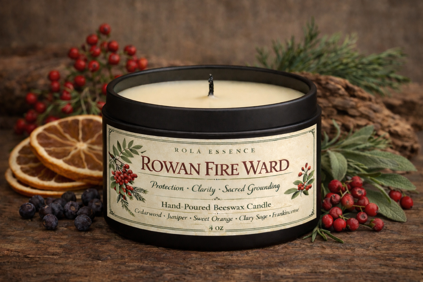 Rowan Fire Ward Candle