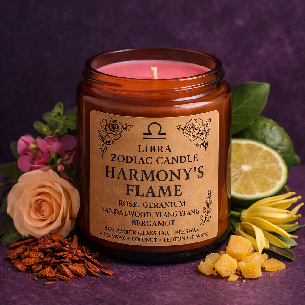 Libra Zodiac Candle- Harmony’s Flame