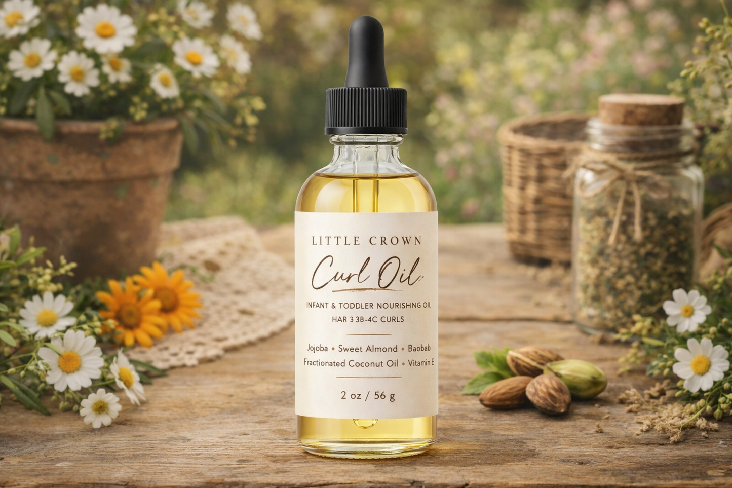 Little Crown Curl Oil - Infant & Toddler Nourishing Hair Oil for 3B–4C Curls
