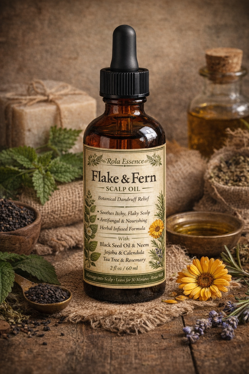 Flake & Fern Scalp Oil - Botanical Dandruff Relief Treatment