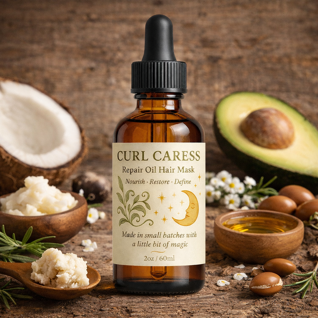 Curl Caress Repair Oil Hair Mask - Frizz Reducing, Definition Producing, and Hydrating