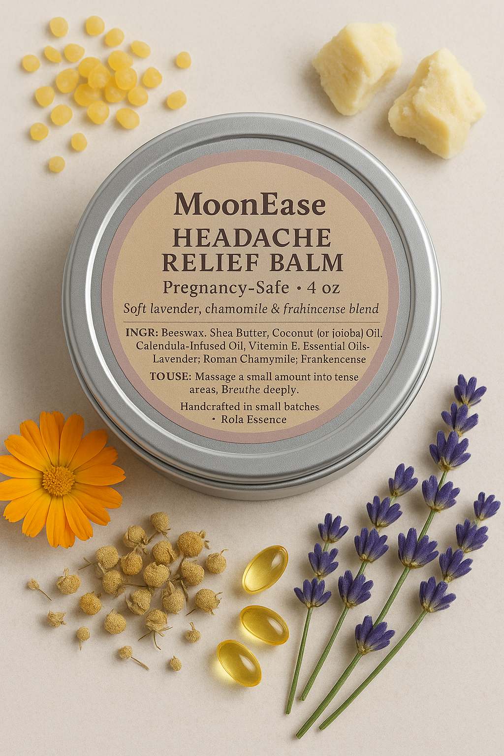 MoonEase Headache Relief Balm - Inflammation Reducing, Calming, and Soothing