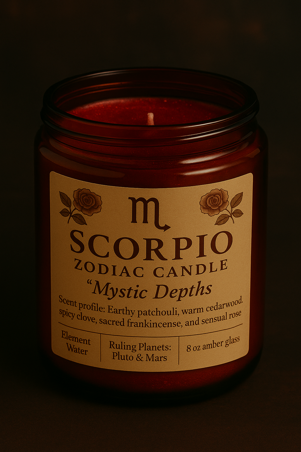 Scorpio Zodiac Candle - Mystic Depths
