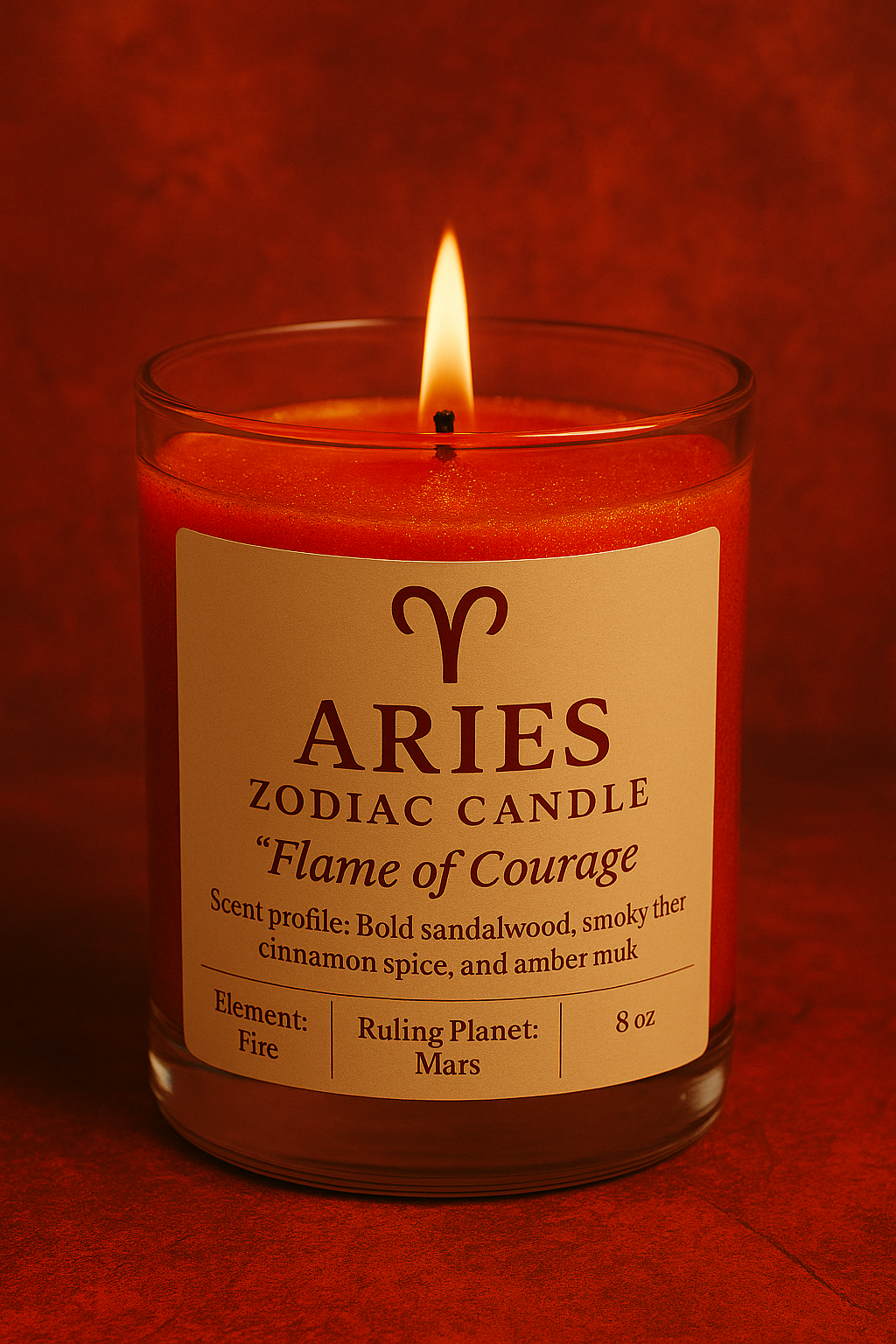 Aries Zodiac Candle – Flame of Courage
