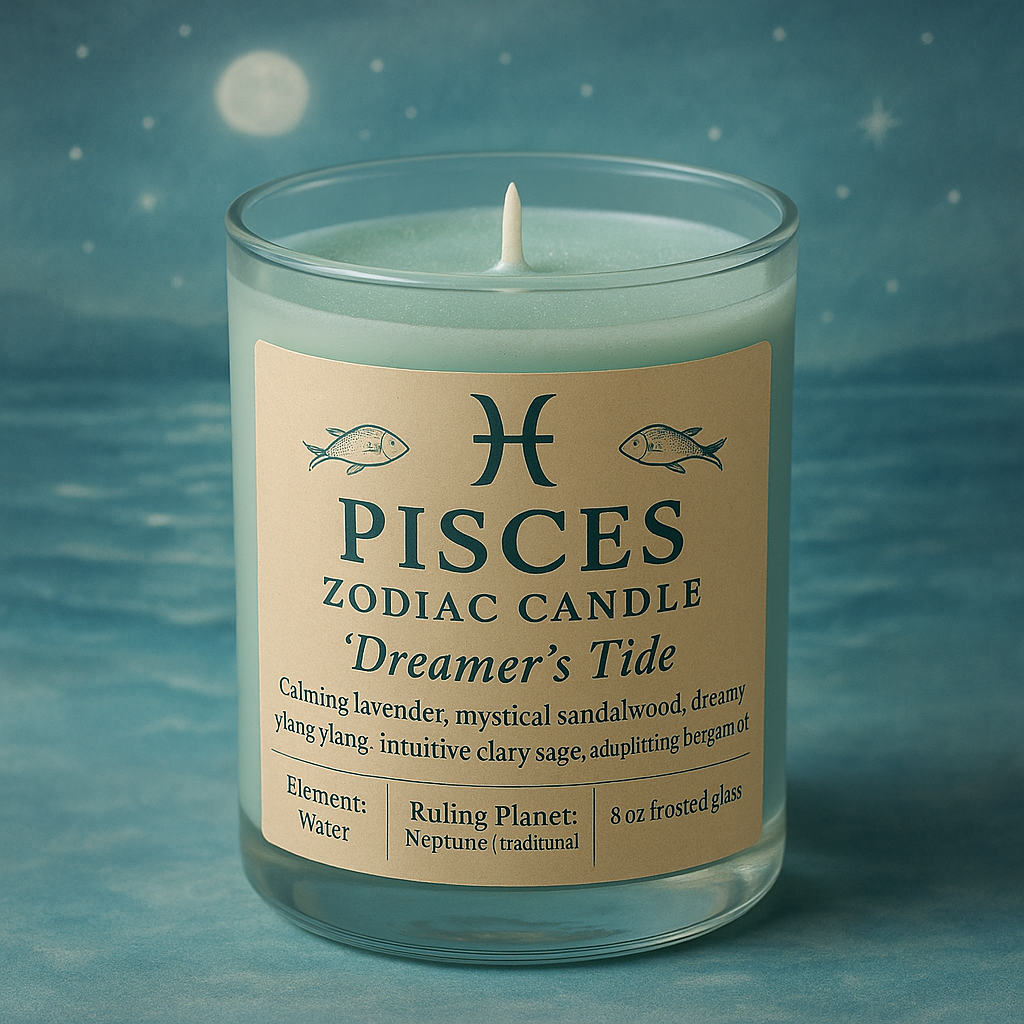 Pisces Zodiac Candle — Dreamer’s Tide
