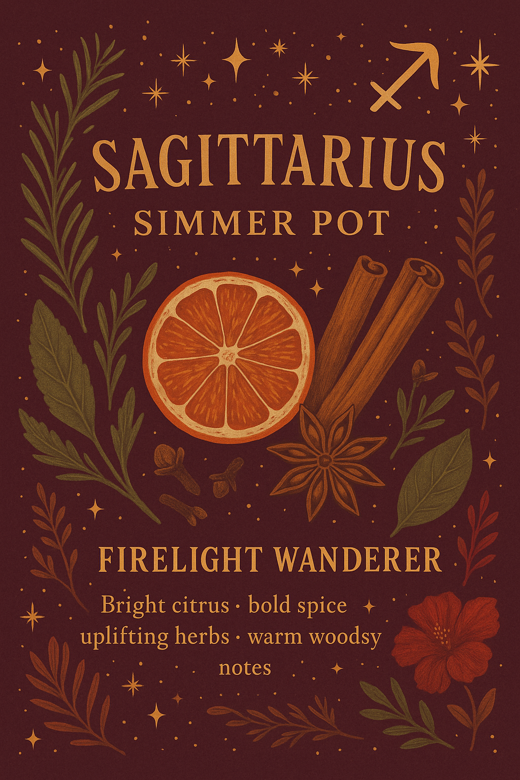 Sagittarius Simmer Pot – Firelight Wanderer