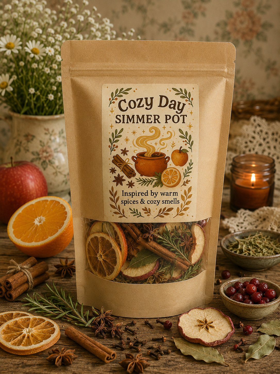 Cozy Day Simmer Pot - Relaxation Rewarding & Cozy Haven