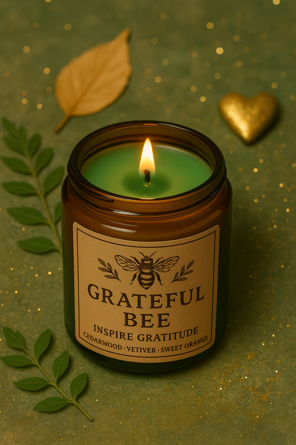 Grateful Bee Candle