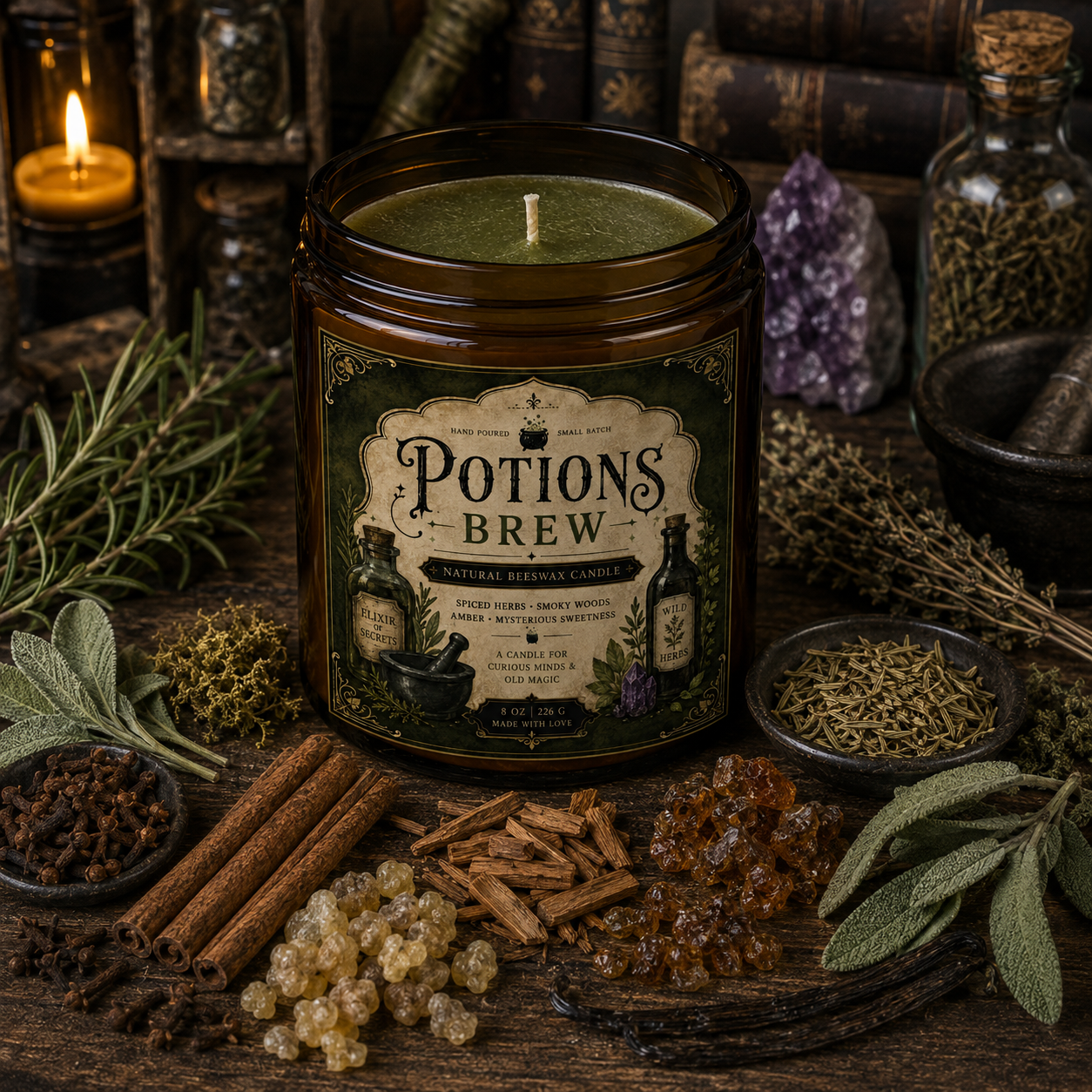 Potions Brew Natural Beeswax Candle