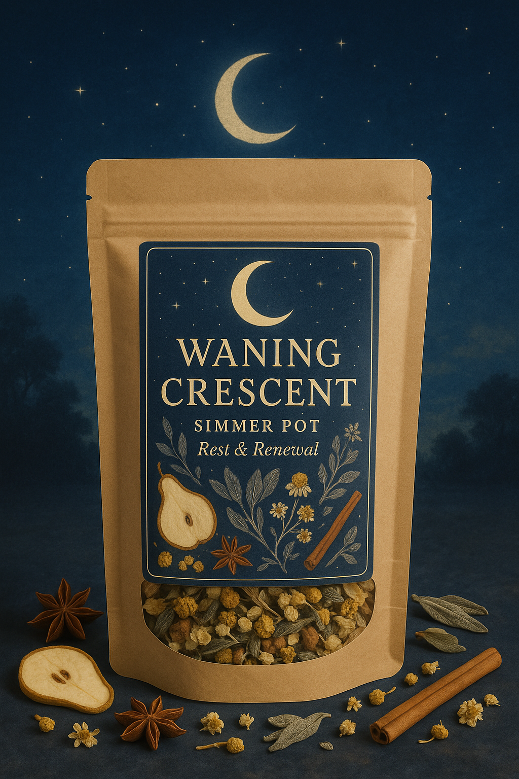 Waning Crescent Simmer Pot – Rest & Renewal