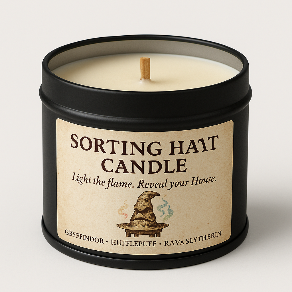 Sorting Hat Candle – “Light the Flame. Reveal Your House.” • Hidden Color Reveal Candle