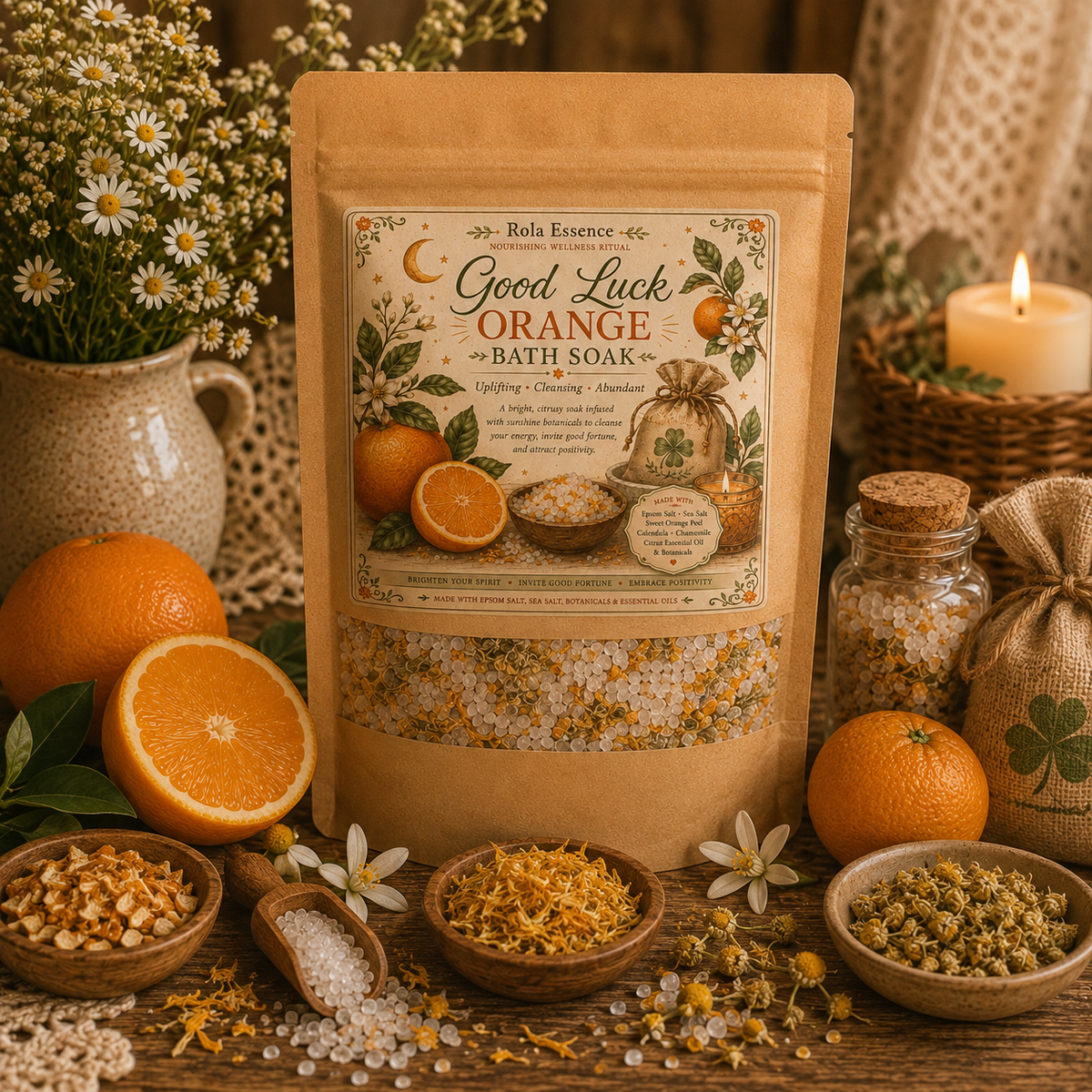 Good Luck Orange Bath Soak - Luck Bringing, Radiance Invoking, Citrus Lifting