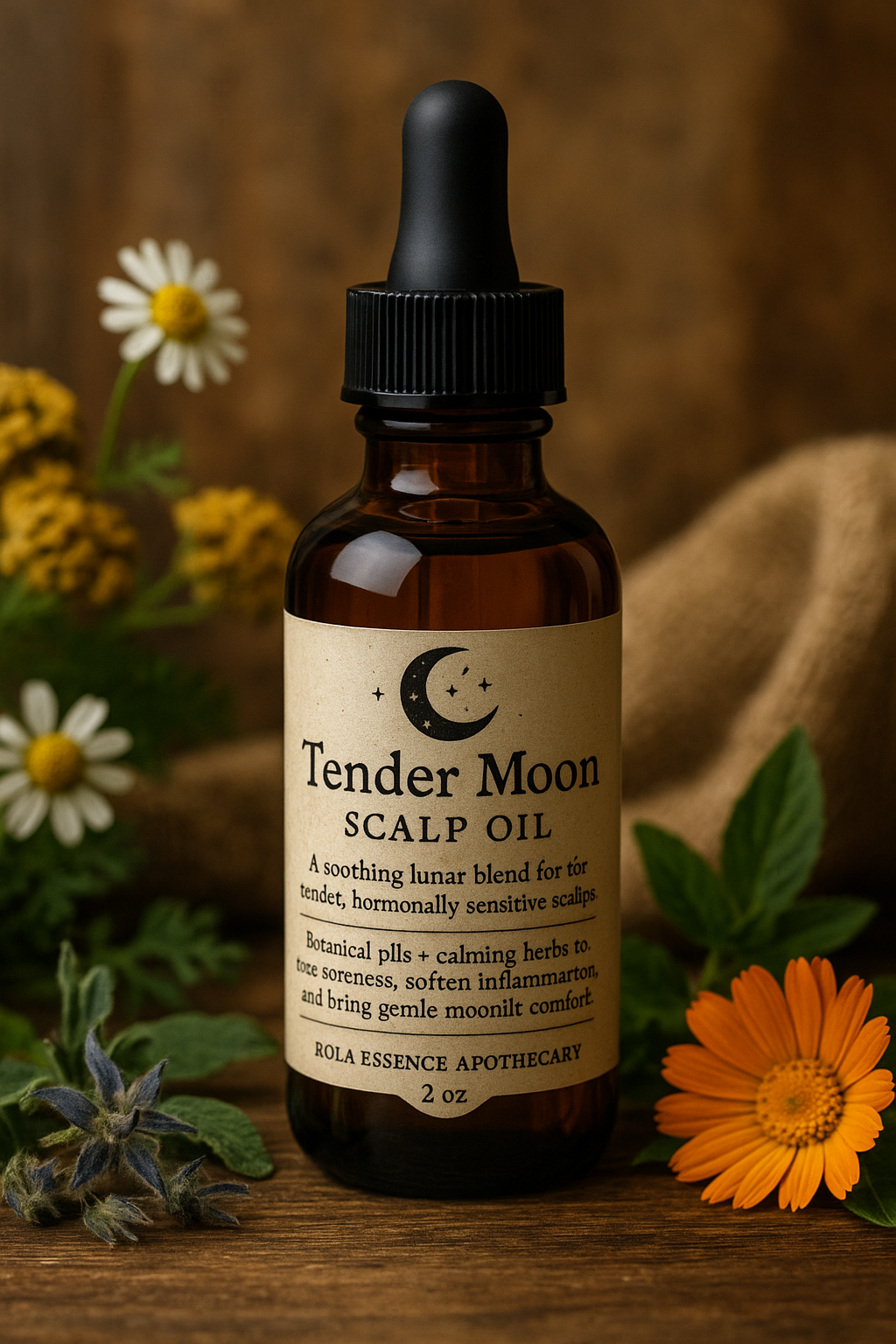 Tender Moon Scalp Oil - Scalp Soothing, Tension/ Inflammation Relief, & Calming