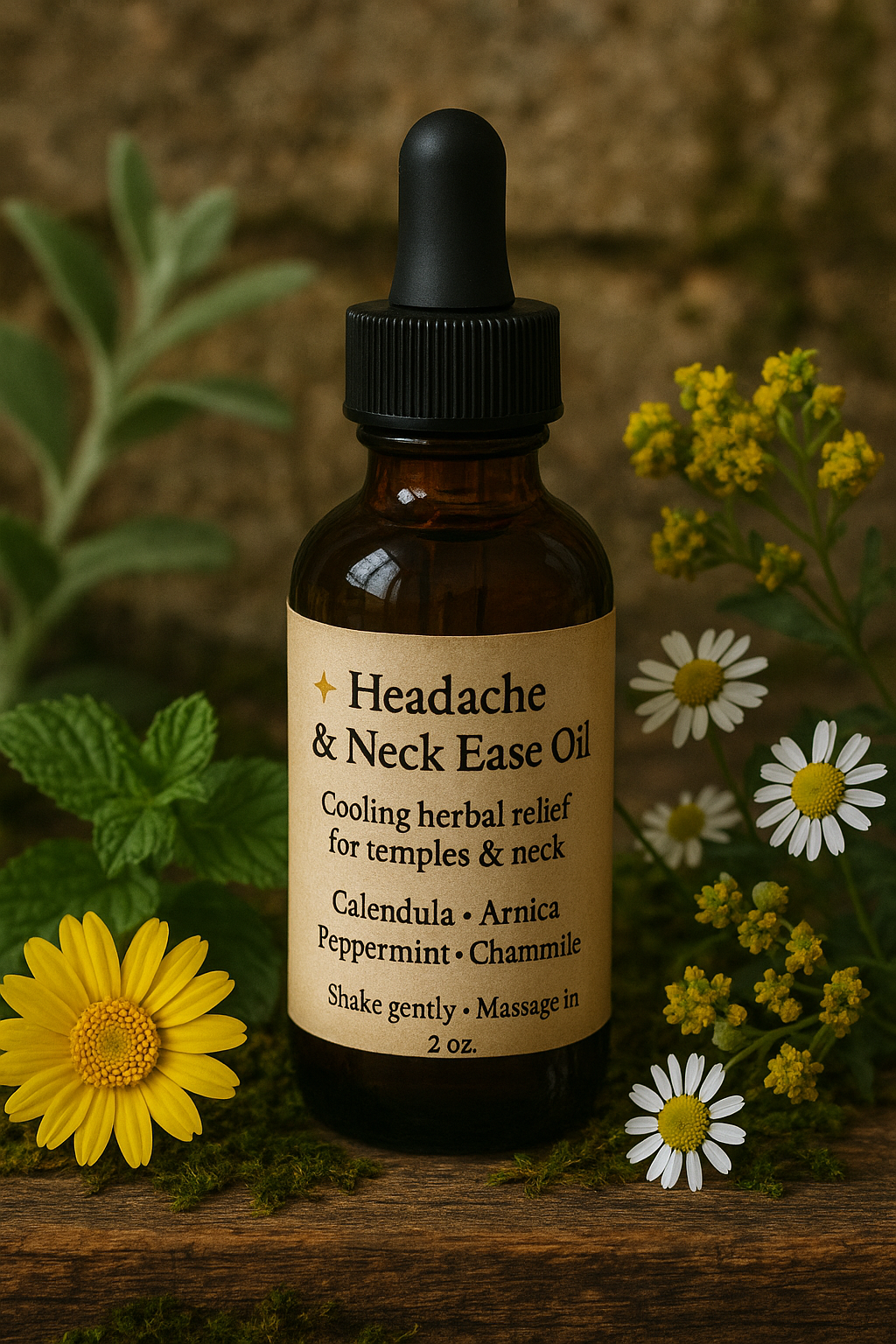 Headache & Neck Ease Oil - Tension Reducing, Comforting, & Relaxing
