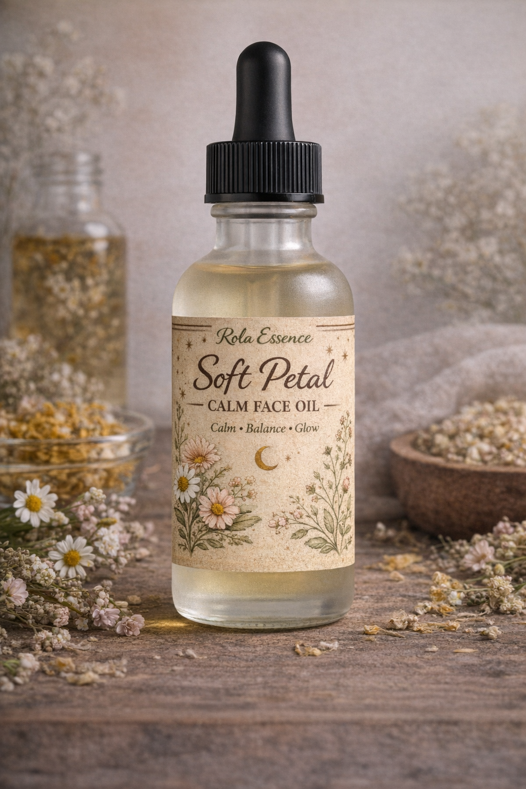 Soft Petal Calm Face Oil - Redness Reducing, Calming, Acne Safe