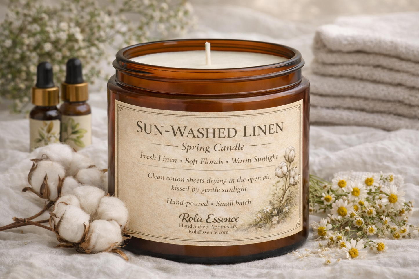 Sun-Washed Linen – Spring Candle
