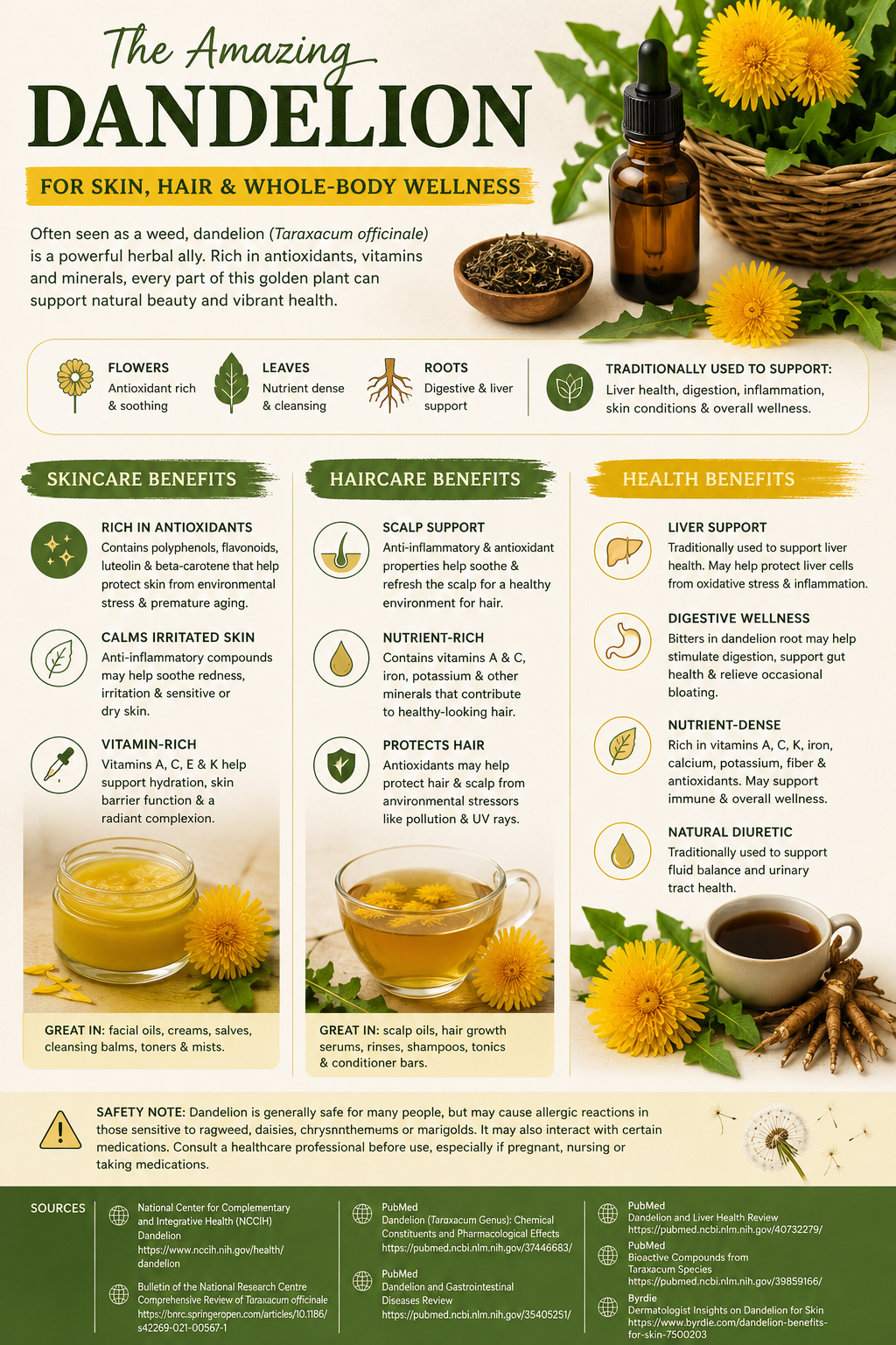 Dandelion: The Golden Wildflower for Skin, Hair & Whole-Body Wellness
