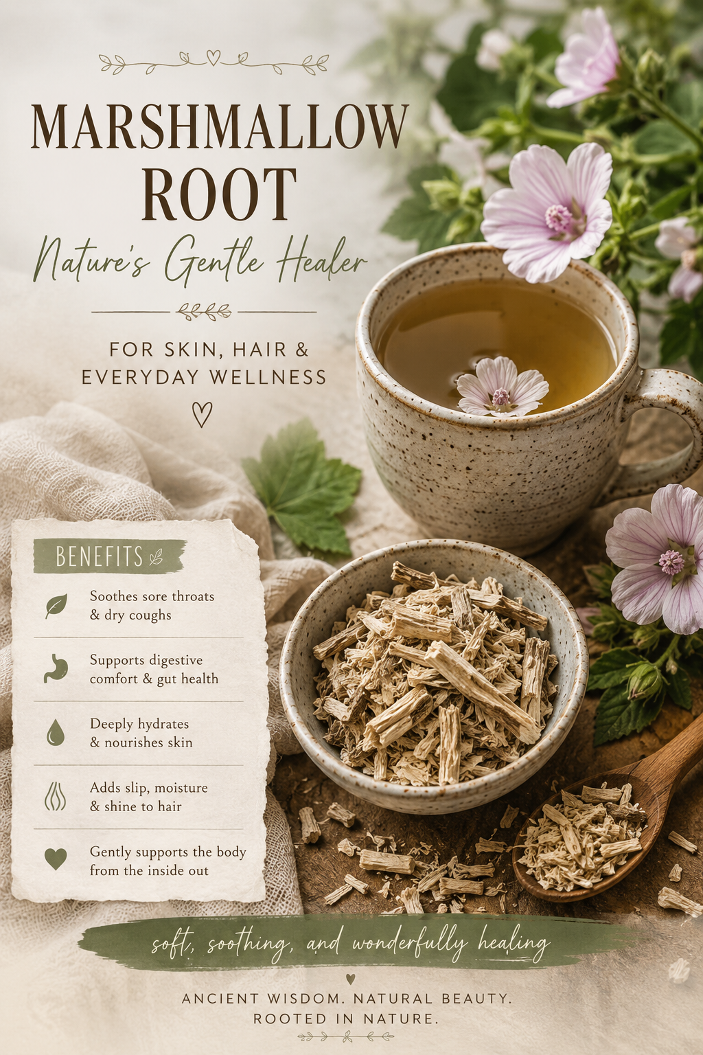 Marshmallow Root: Nature’s Gentle Healer for Skin, Hair & Everyday Wellness