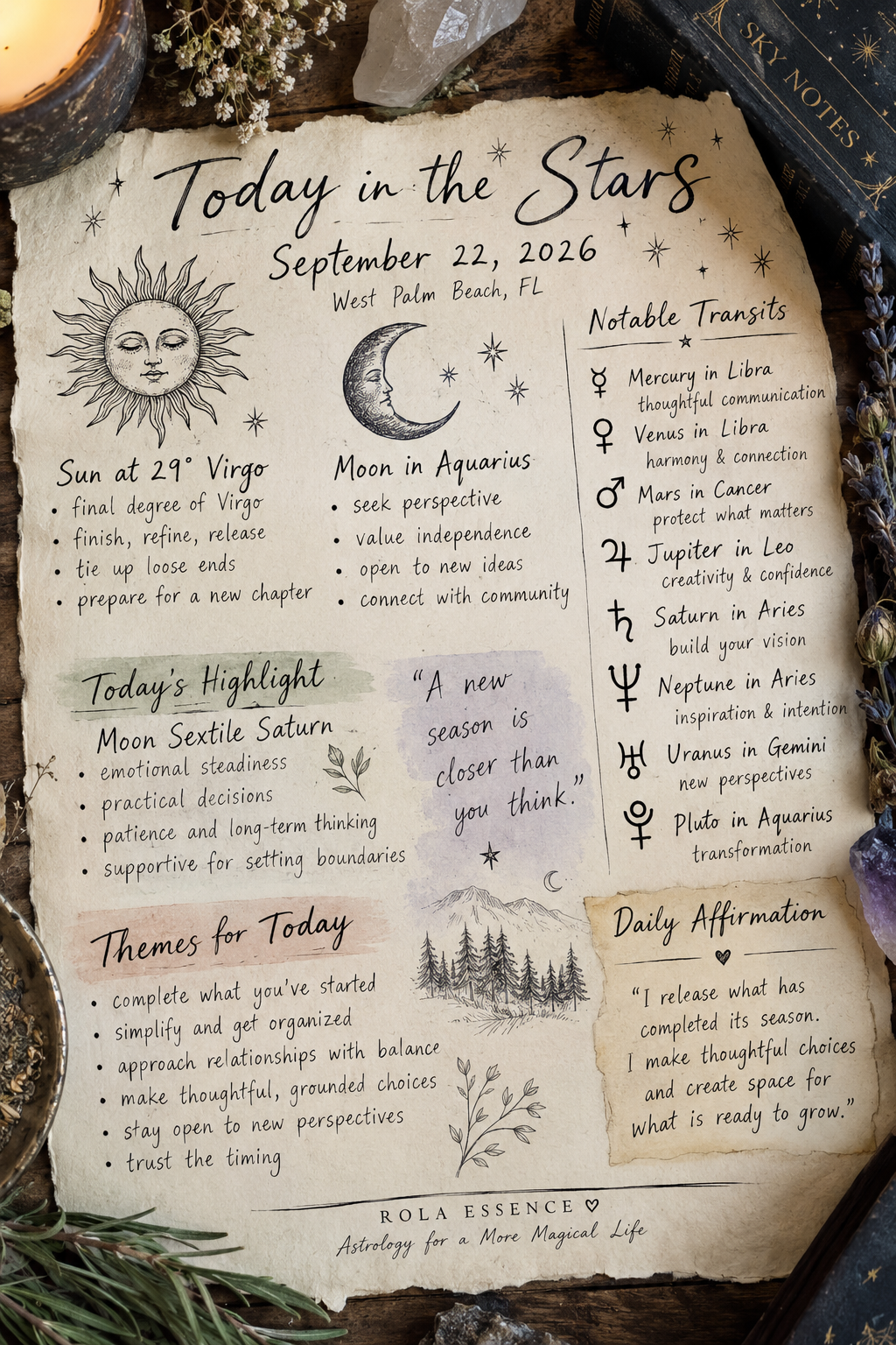 Daily Astrology Forecast: September 22, 2026 | The Threshold Between Virgo and Libra: Ground the Vision, Choose What Matters