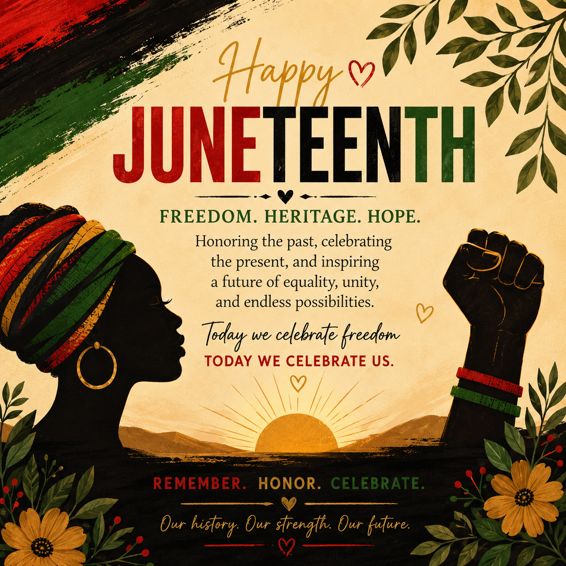 🌿 Where Freedom Blooms: A Heartfelt Reflection on Juneteenth, Community, and Hope ❤️🖤
