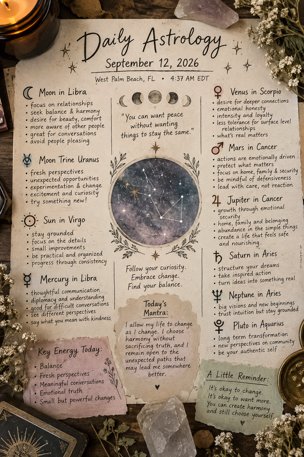 Daily Astrology Forecast: September 12, 2026 | A Libra Moon Opens the Windows and Lets Fresh Air In