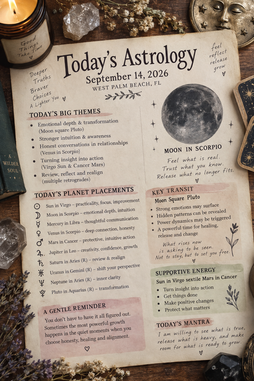 Today’s Astrology: Beneath the Surface | September 14, 2026 | Moon in Scorpio
