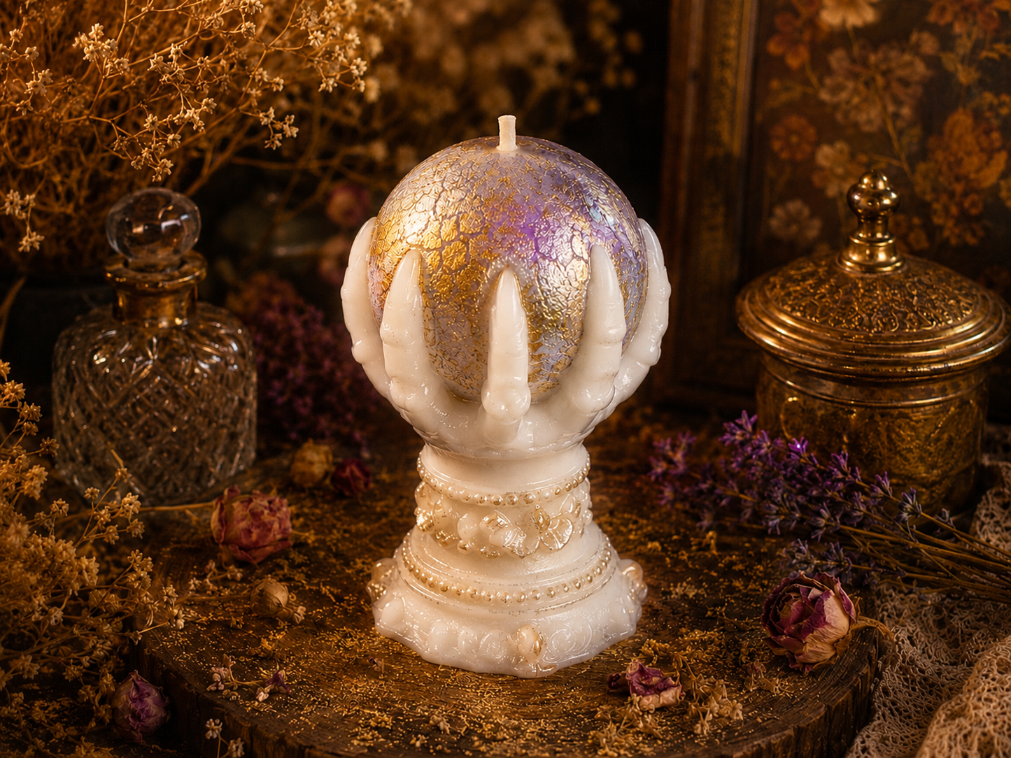 Mystic Oracle Sculptural Beeswax Candle | Where Intuition Awakens