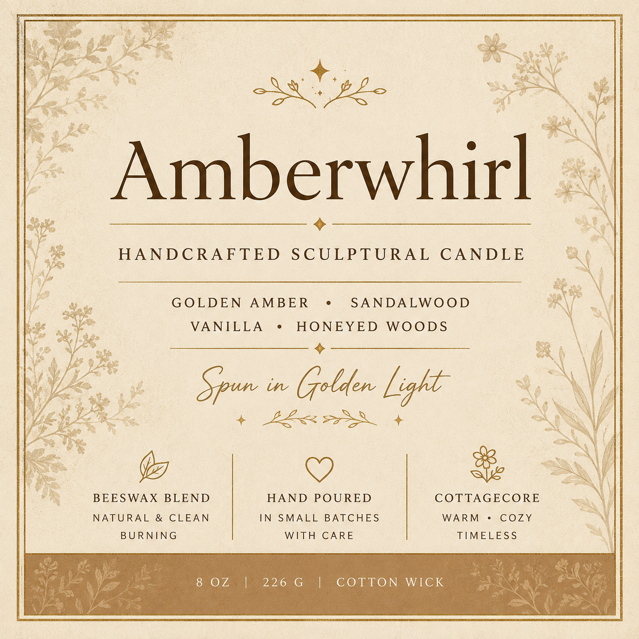 Amberwhirl Sculptural Beeswax Candle