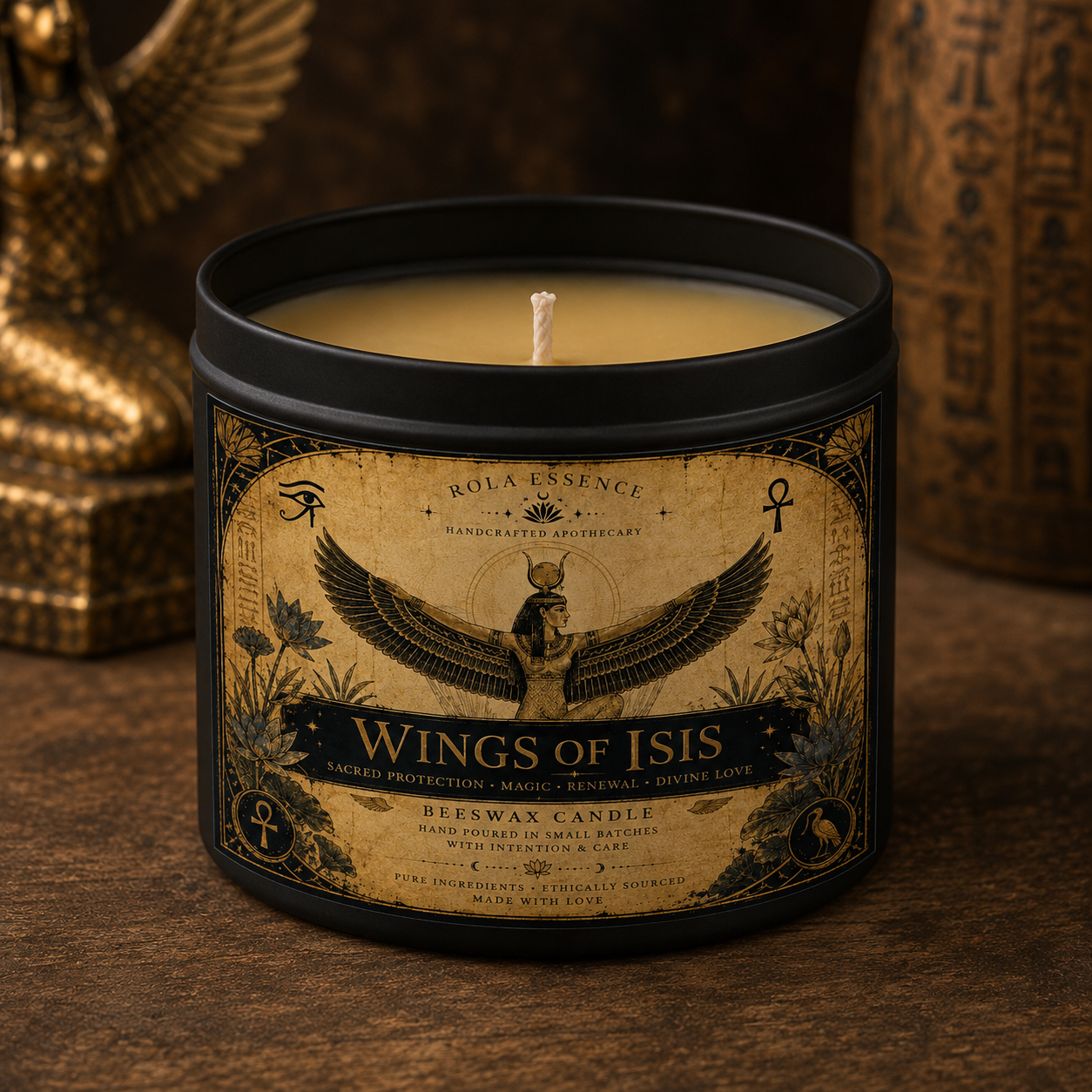 Wings of Isis Goddess Beeswax Candle