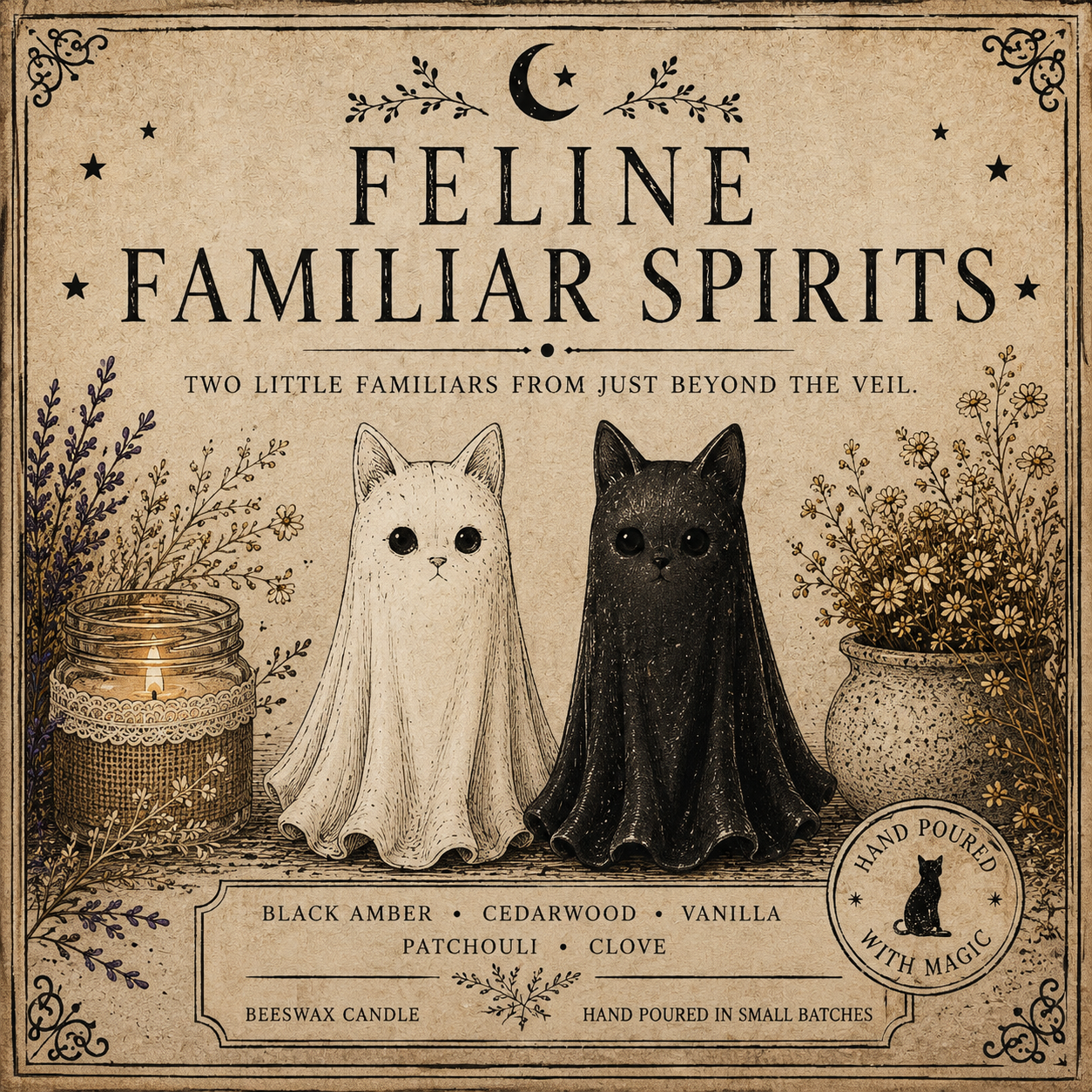Feline Familiar Spirits Beeswax Candles