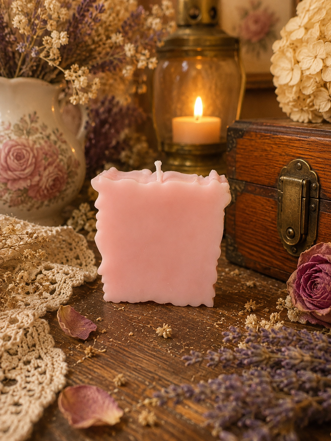Butterfly Garden Beeswax Candle