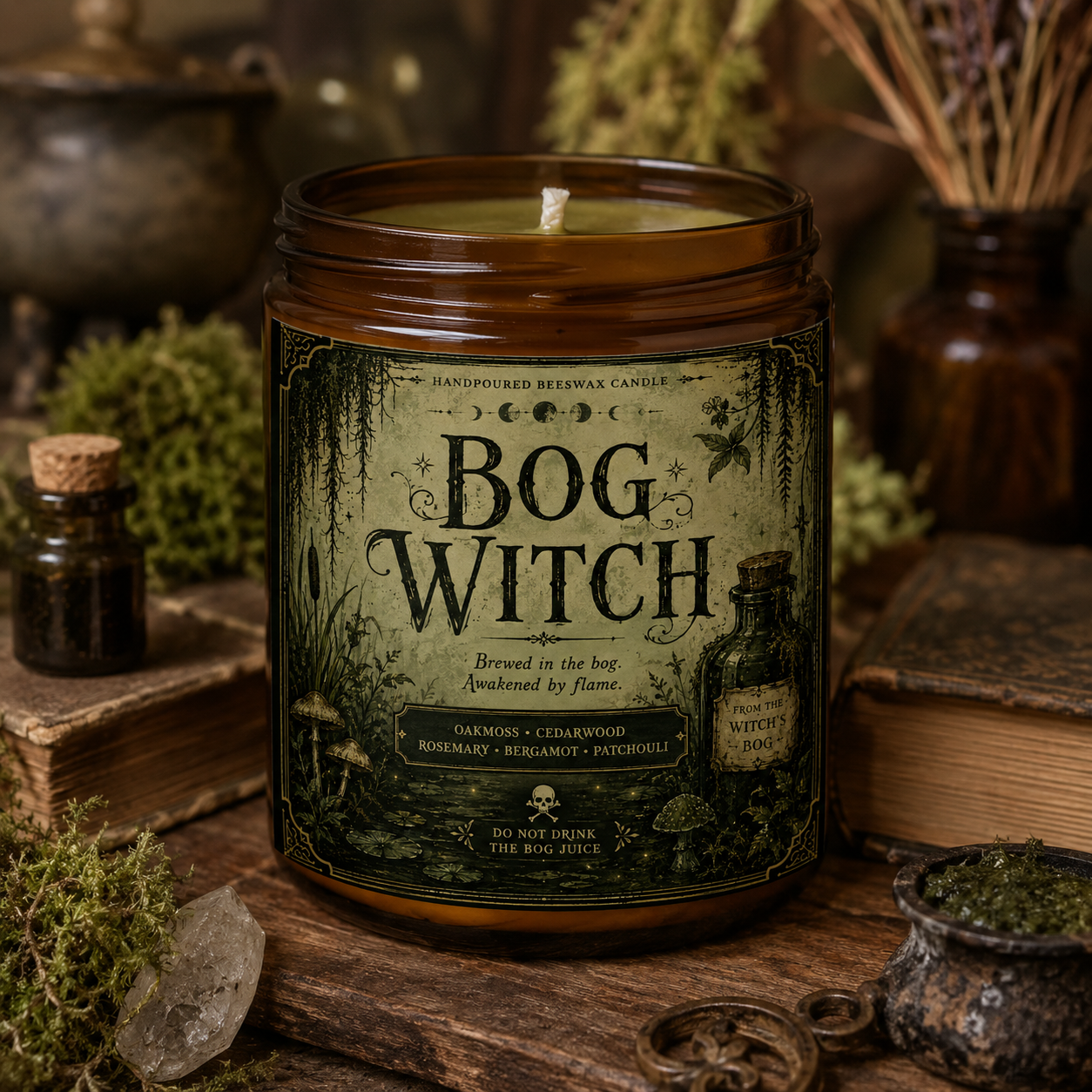 Bog Witch Beeswax Candle