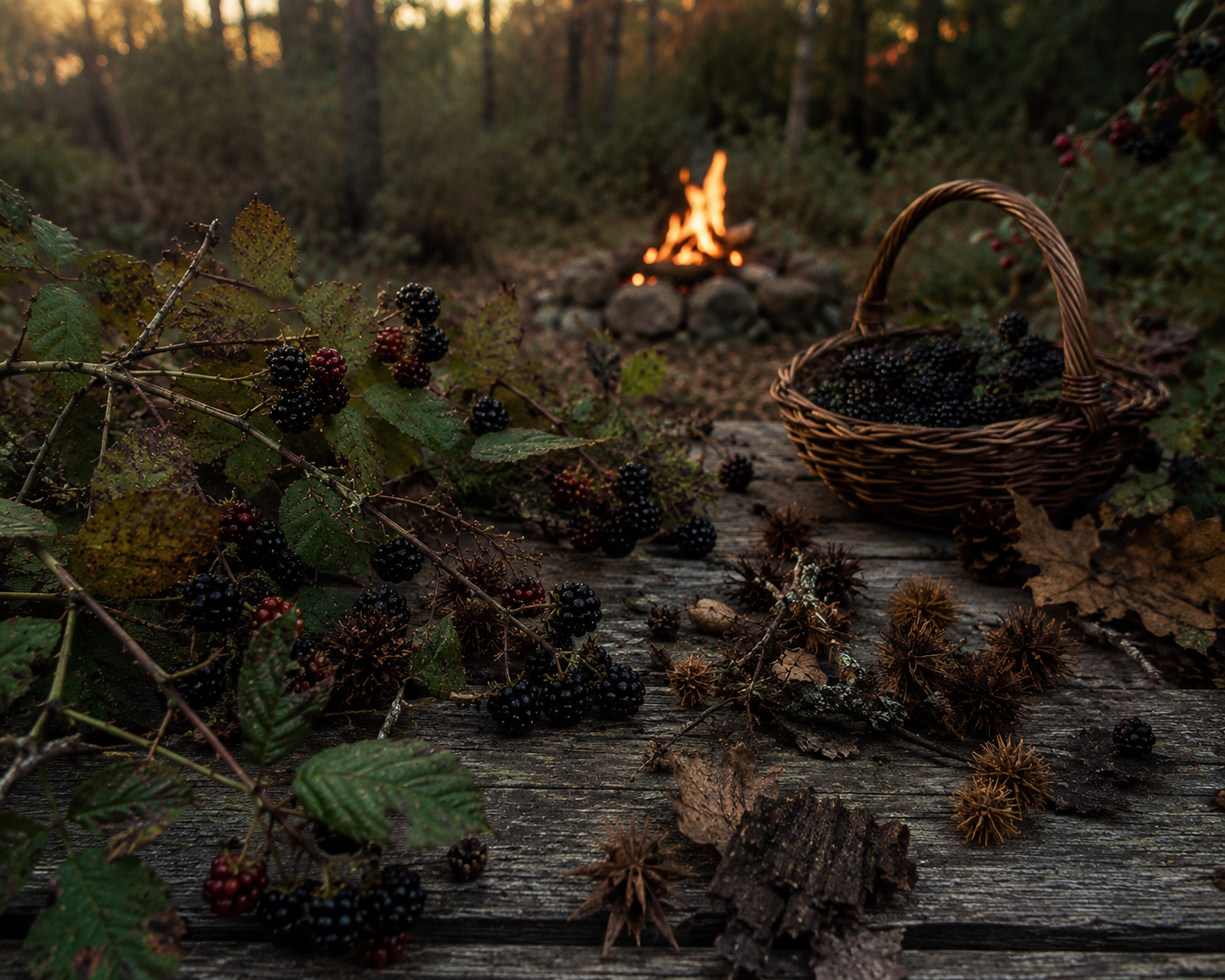 Bonfire & Bramble Beeswax Candle | Where Wild Berries Meet Embers