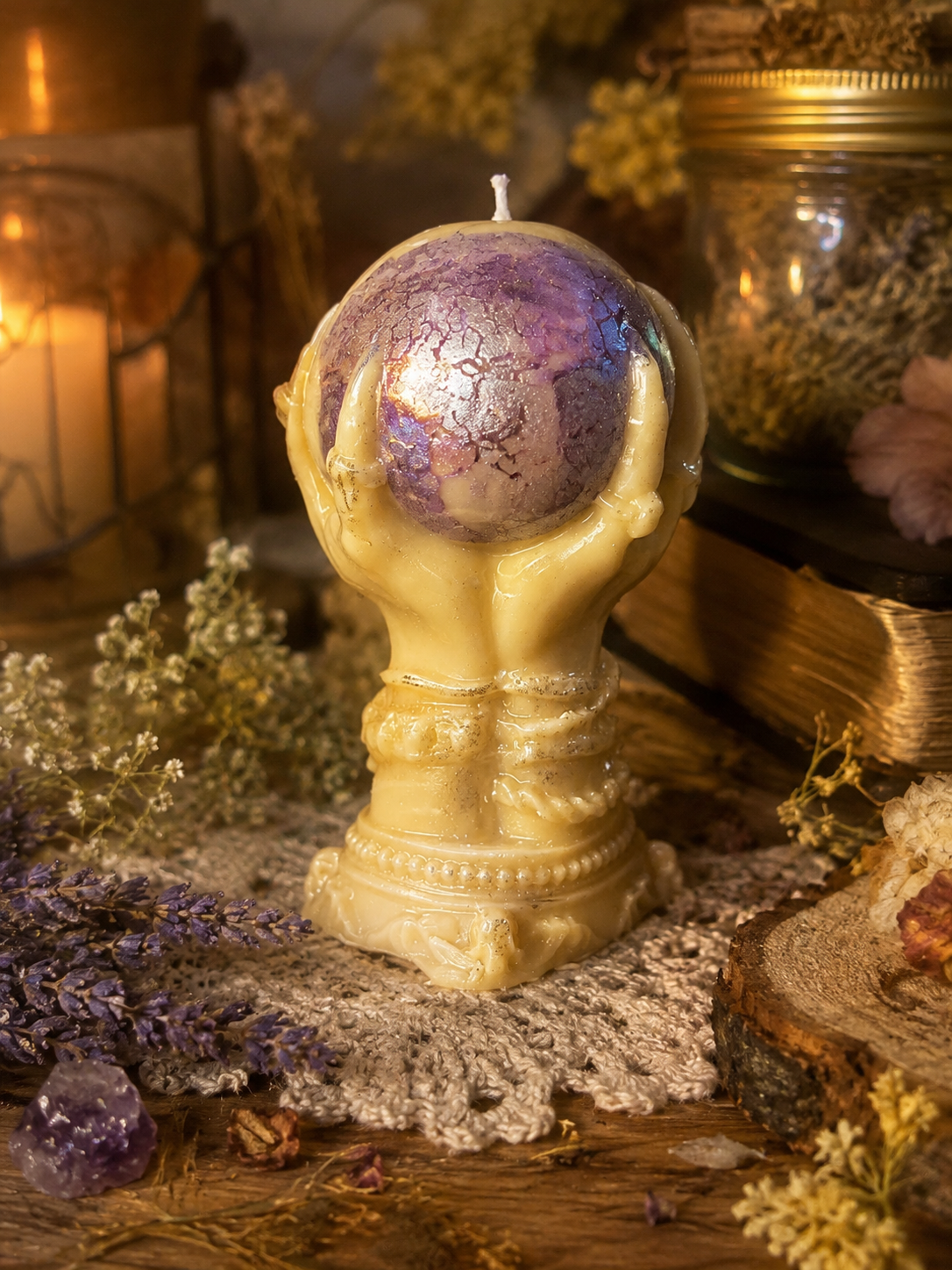 Mystic Oracle Sculptural Beeswax Candle | Where Intuition Awakens