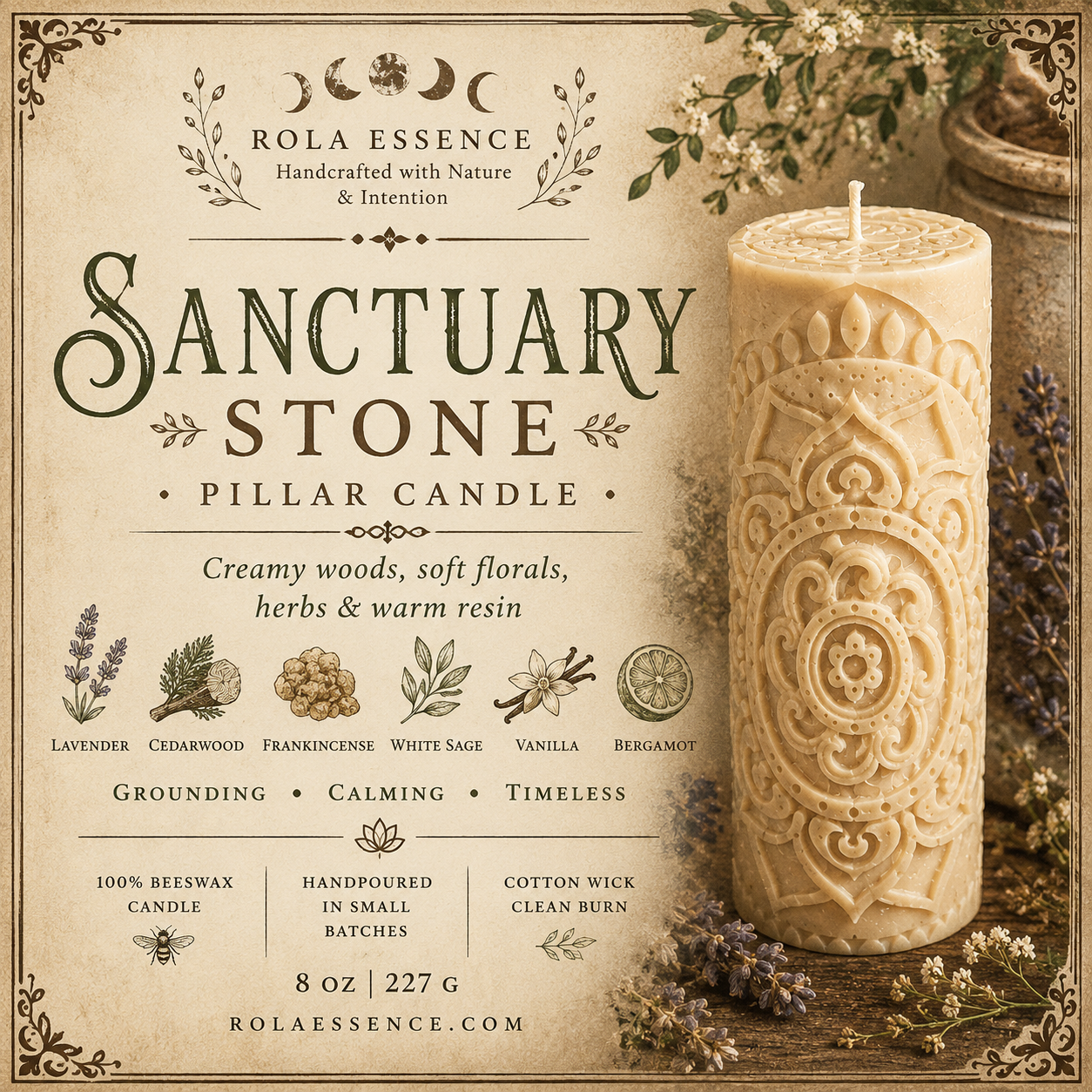 Sanctuary Stone Pillar Candle
