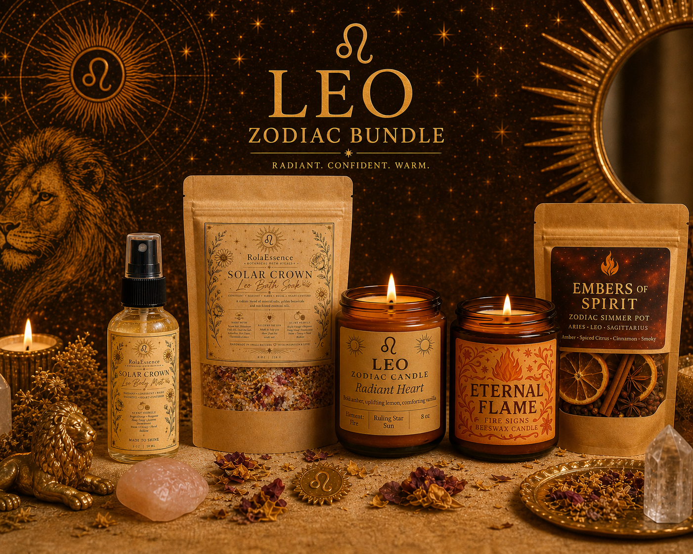Leo Zodiac Bundle – Solar Crown Collection