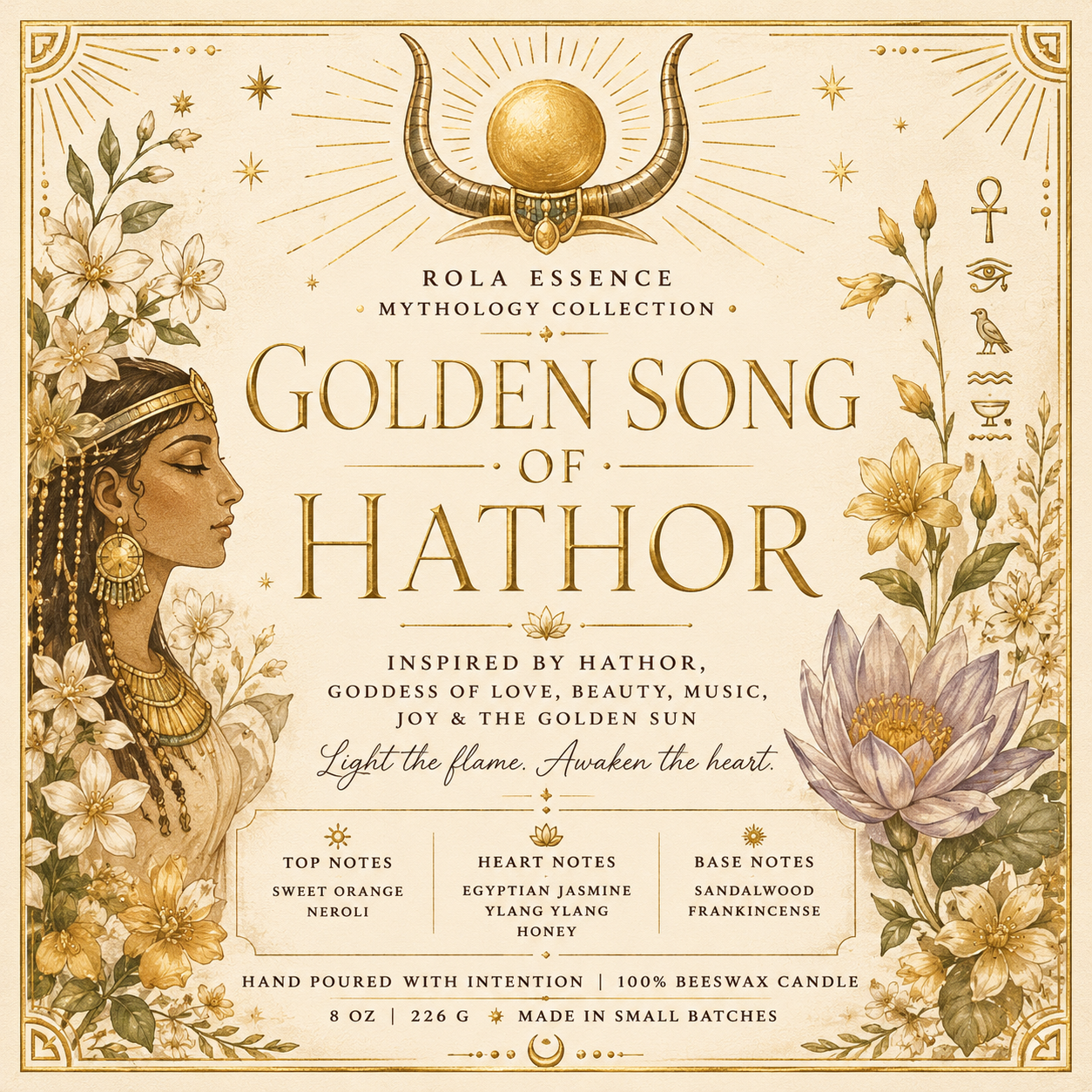 Golden Song of Hathor Candle