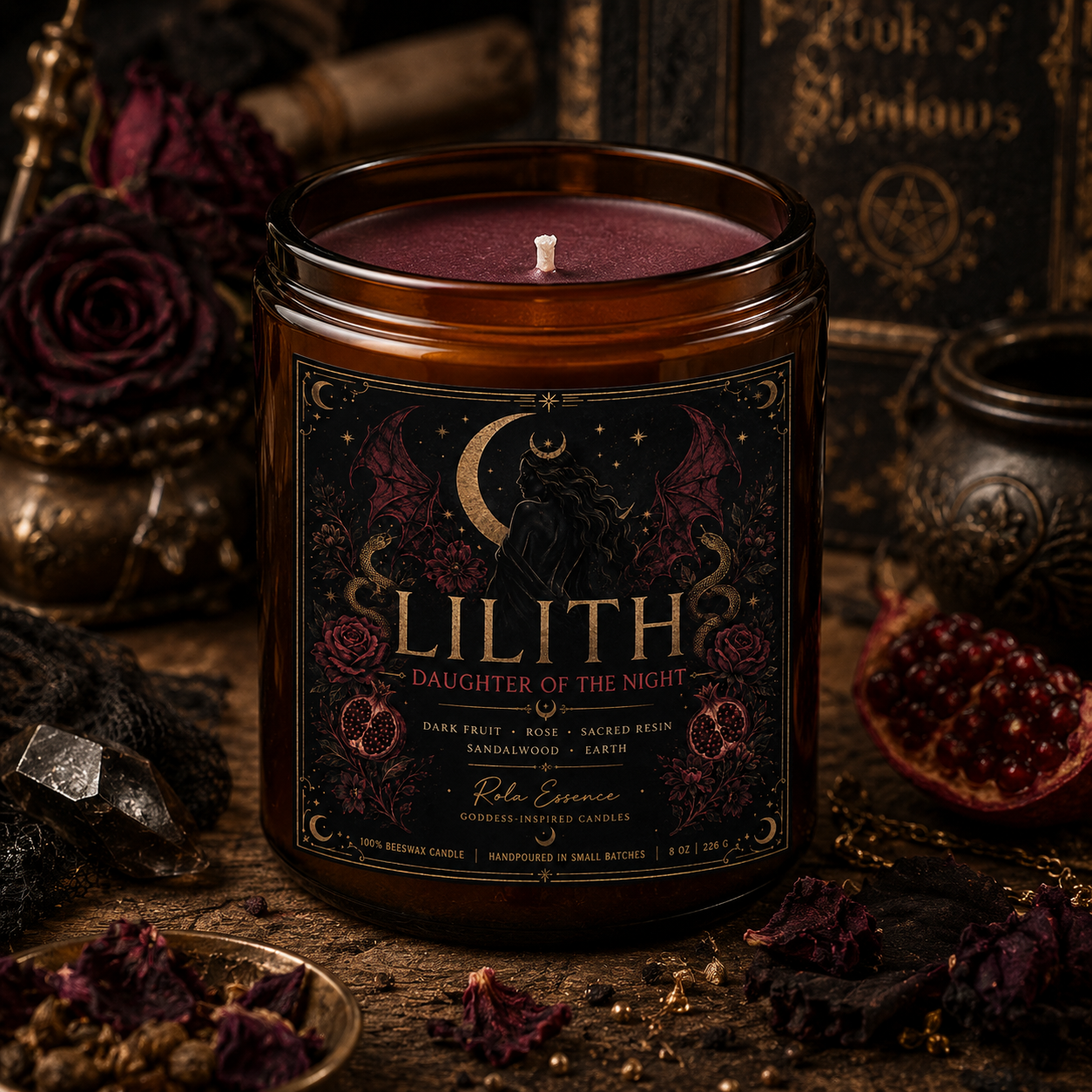 Lilith • Daughter of the Night Beeswax Candle